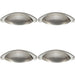 4x Traditional Cup Pull Handle 104 x 26mm 64mm Fixing Centres Satin Nickel Loops
