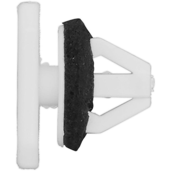 20 PACK White Retaining Clip - 20mm x 16mm - Universal Vehicle Fitting Loops