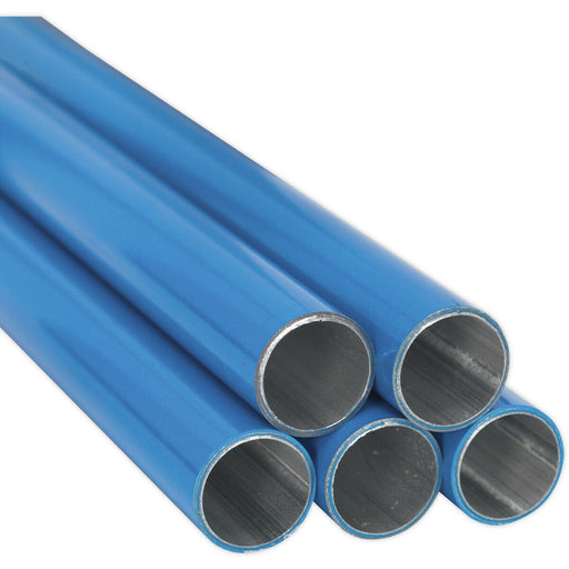 5 PACK - 22mm x 3m Blue Aluminium Pipe - Compressed Air Ring Main Straight Tube Loops