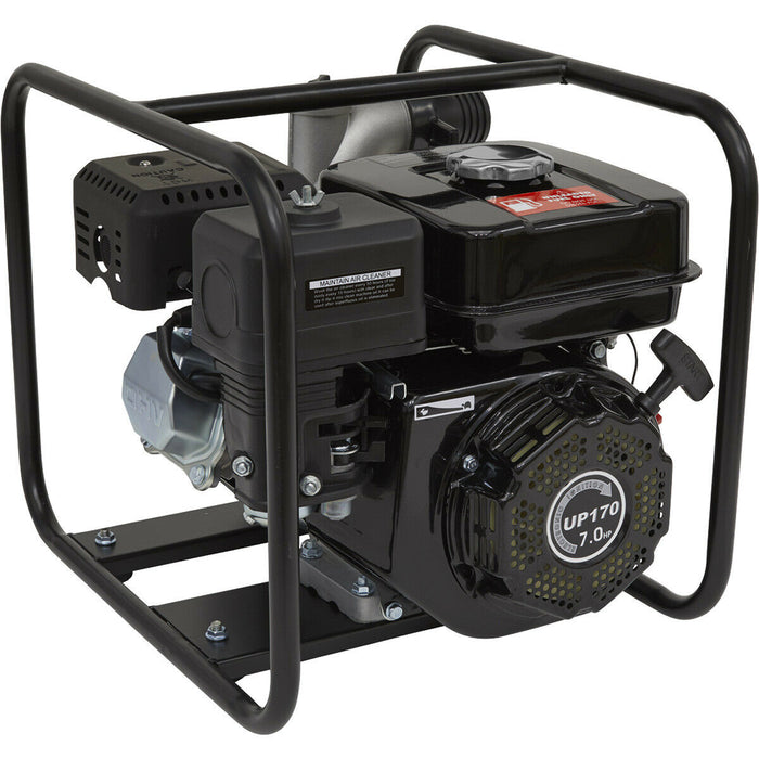 Petrol Powered Water Pump - 7 Horsepower Engine - 50mm Inlet - Shock Absorbers Loops