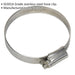 10 PACK Stainless Steel Hose Clip - 51 to 70mm Diameter - Hose Pipe Clip Fixing Loops