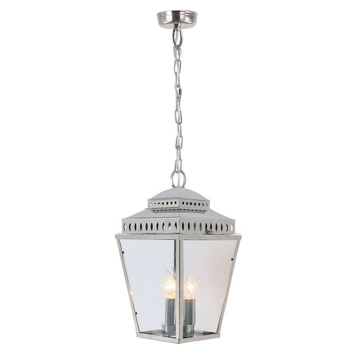 Outdoor IP44 3 Bulb Chain Lantern Highly Polished Nickel LED E14 60W Loops