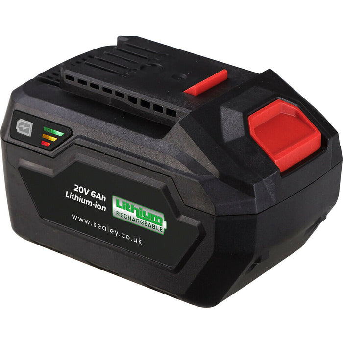 20V 6Ah Lithium-ion Power Tool Battery Pack - LED Level Indicator Loops