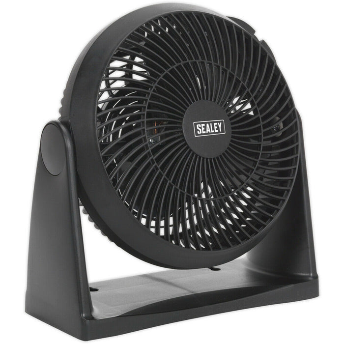 8 Inch Composite Desk or Floor Standing Fan - 3 Speed Settings - 3-Pin UK Plug Loops