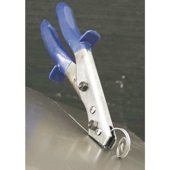 Hand Nibbler Sheet Metal Shears - Steel Cutting Jaws - Non-Slip Handles Loops