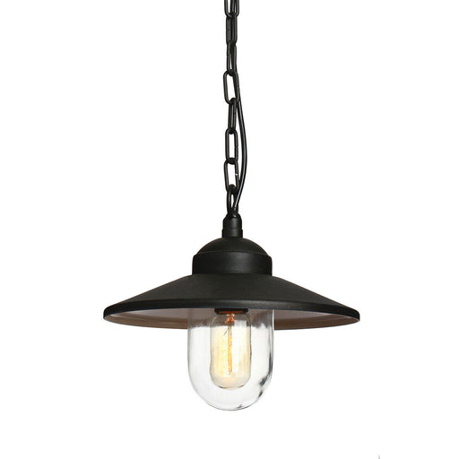 Outdoor IP44 1 Bulb Chain Lantern Black LED E27 60W Bulb Light Fitting Loops