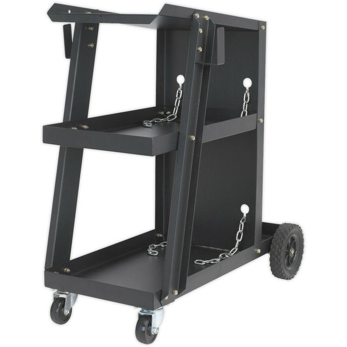 Universal Trolley for Portable MIG Welders - Carries Welder & Gas Bottle Loops