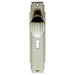 2x PAIR Line Detailed Door Knob on Lock Backplate 205 x 45mm Satin Nickel Loops