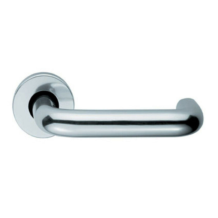 2x PAIR 19mm Round Bar Safety Lever Concealed Fix Round Rose Polished Aluminium Loops