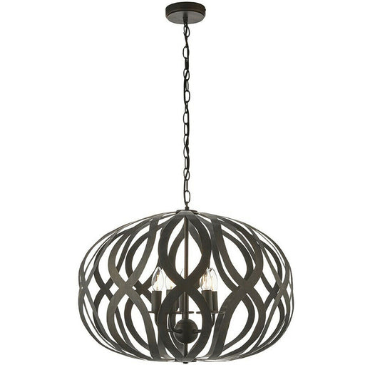 Hanging Ceiling Pendant Light Antique Brushed Bronze 5 Bulb Modern Table Feature Loops
