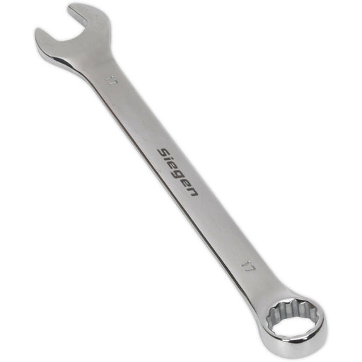Hardened Steel Combination Spanner - 17mm - Polished Chrome Vanadium Wrench Loops