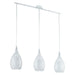 Pendant Light Colour White Steel Shade White Satin Glass Steel Bulb E27 3x60W Loops