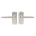 2x PAIR Straight Tapered Handle on Latch Backplate 102 x 41mm Satin Aluminium Loops