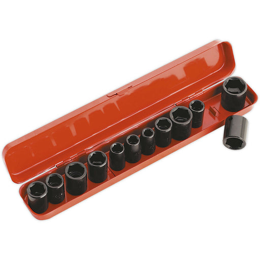 12 Piece PREMIUM Impact Socket Set - 3/8" Sq Drive - Corrosion Resistant Loops