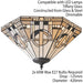 Tiffany Glass Semi Flush Ceiling Light Art Deco Cream Hex Inverted Shade i00055 Loops