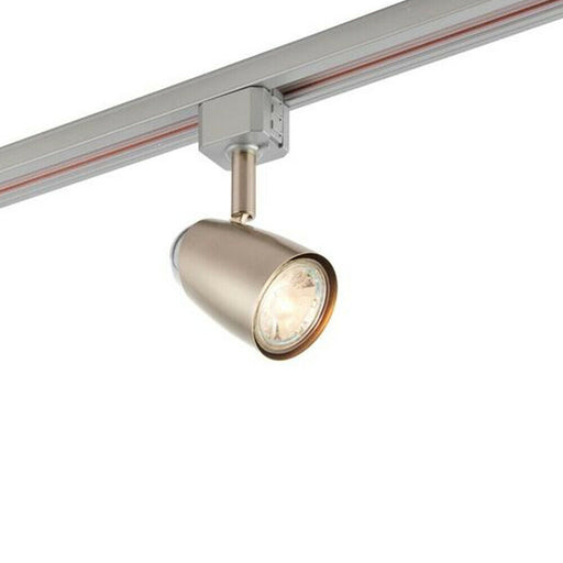 Adjustable Tilt Ceiling Track Spotlight Satin Chrome 50W Max GU10 Lamp Downlight Loops