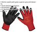 12 PAIRS Flexible Nitrile Foam Palm Gloves - XL - Abrasion Resistant Protection Loops