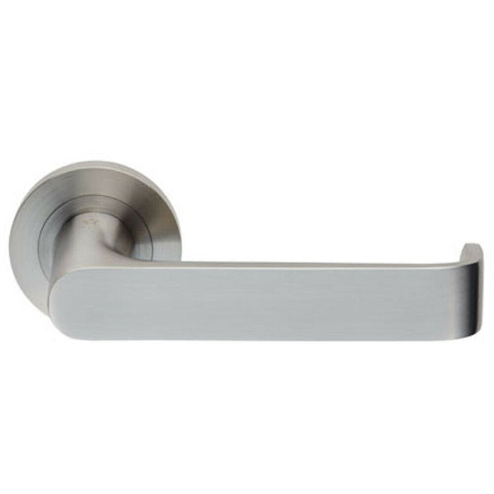 PAIR Straight Bold Faced Safety Handle Concealed Fix Round Rose Satin Steel Loops