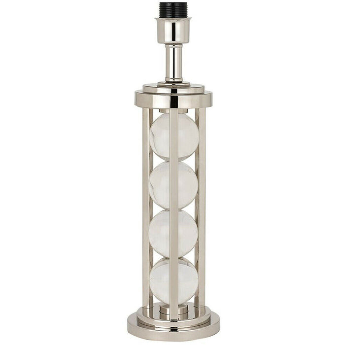 Luxury Modern Table Lamp Light BASE Polished Nickel Crystal Spheres Bulb Holder Loops