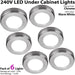 6x LED Kitchen Cabinet Spotlight 240V WARM WHITE Surface Flush Chrome Light Kit Loops
