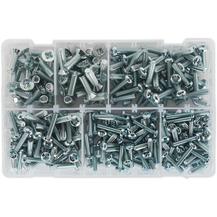 264 Piece Machine Screw Assortment - M5 to M8 - Countersunk & Pan Head Pozi Loops