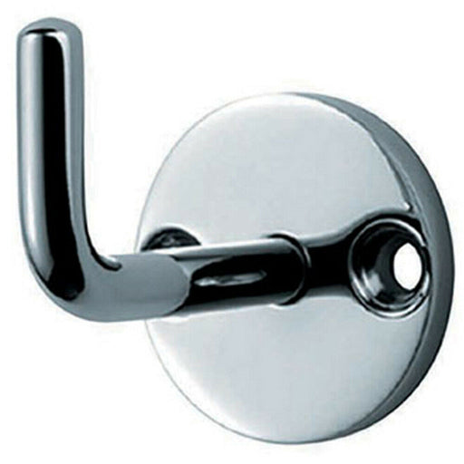 Slimline Coat Hook on Round Rose 45mm Projection Bright Stainless Steel Loops