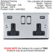 2 PACK 2 Gang Single UK Plug Socket & 2.1A USB CHROME & Black 13A Switched Loops