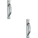 2x Curved Right Handed Door Pull Handle Engraved with 'Pull' Polished Chrome Loops