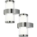 2 PACK IP44 Outdoor Wall Light Stainless Steel & Glass 3.7W LED Porch Lamp Loops