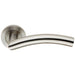 4x Curved Round Bar Handle on Round Rose Concealed Fix Satin Stainless Steel Loops