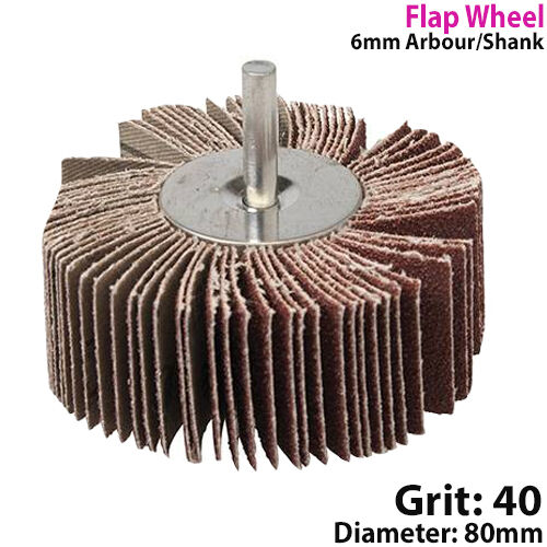 80mm Flap Wheel 40 Grit For Drill Attachment Sanding & Rust Removal Loops