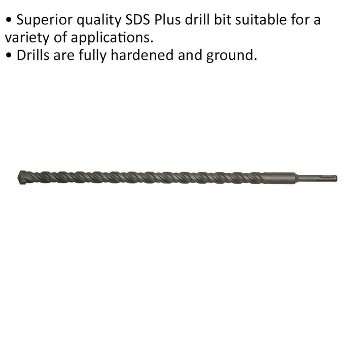 20 x 450mm SDS Plus Drill Bit - Fully Hardened & Ground - Smooth Drilling Loops