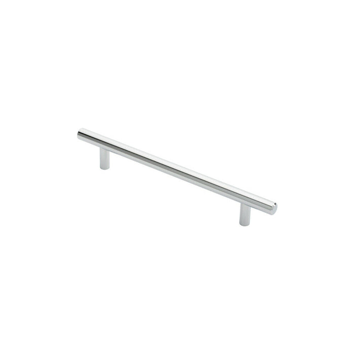2x Round T Bar Cabinet Pull Handle 220 x 12mm 160mm Fixing Centres Chrome Loops