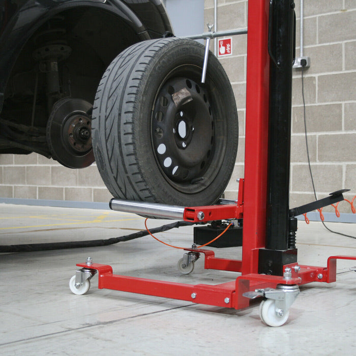 80kg Wheel Removal & Lifter Trolley - Quick Lift Function - Adjustable Width Loops