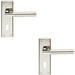 2x Round Bar Section Handle on Lock Backplate 150 x 50mm Polished Satin Nickel Loops