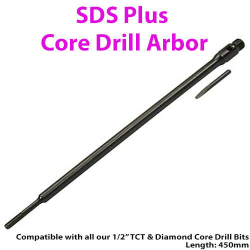 450mm SDS Hex Core Drill Arbor Bit Fits ½" BSP TCT & Diamond Core Drill Loops
