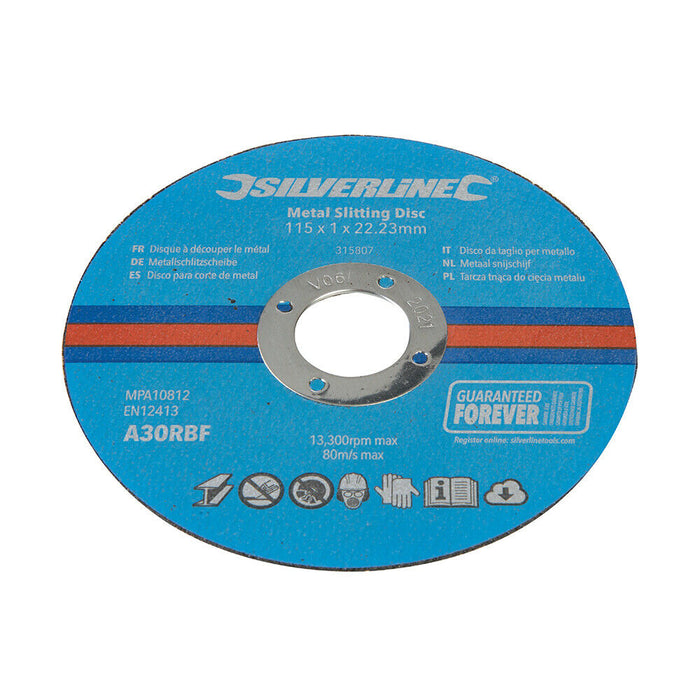 10 PACK 115mm x 1mm Flat Metal Cutting Angle Grinder Discs Aluminium Oxide Blade Loops