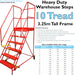 10 Tread HEAVY DUTY Mobile Warehouse Stairs Punched Steps 3.25m Safety Ladder Loops