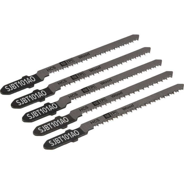 5 PACK - 83mm HARDWOOD Jigsaw Blade Set - 18 TPI - Ground Taper Precision Cut Loops