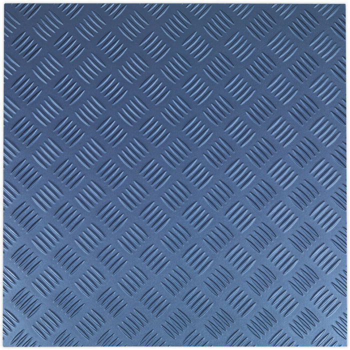 16 PACK Vinyl Floor Tile - Peel & Stick Backing - 457.2 x 457.2mm - Blue Tread Loops