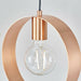 Hanging Ceiling Pendant Light Brushed Copper Hoop Shade Industrial Chic Lamp Loops