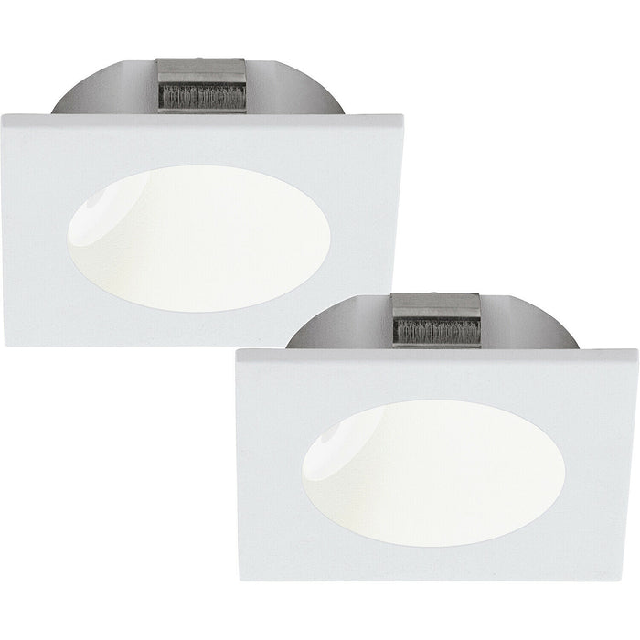 2 PACK Wall / Ceiling Flush Downlight White Cast Aluminium 2W Built in LED Loops