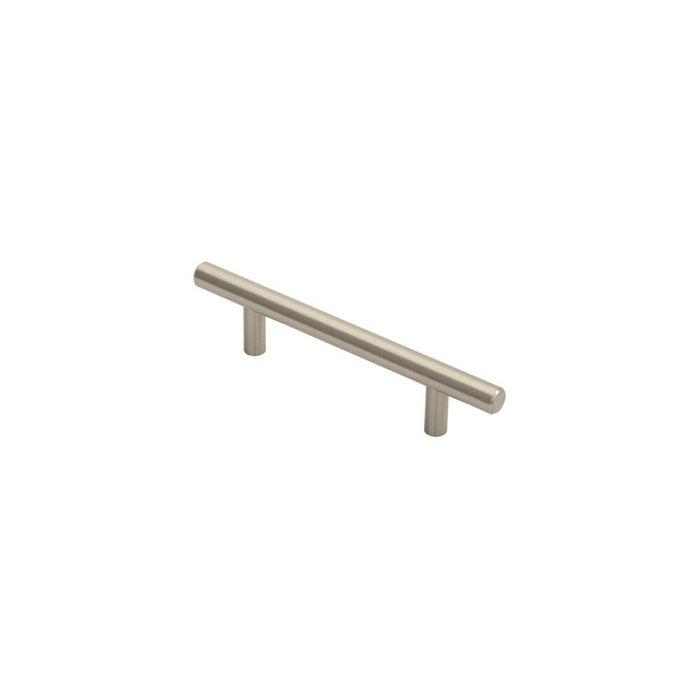 2x Round T Bar Cabinet Pull Handle 156 x 12mm 96mm Fixing Centres Satin Nickel Loops