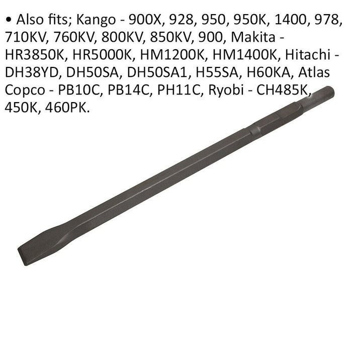 35 x 450mm Impact Chisel - Kango 900 - Demolition Breaker Steel Chisel Loops