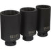 3 PACK - 30mm 32mm 36mm DEEP Impact Socket Set - 1/2" Square Drive - 12 Point Loops