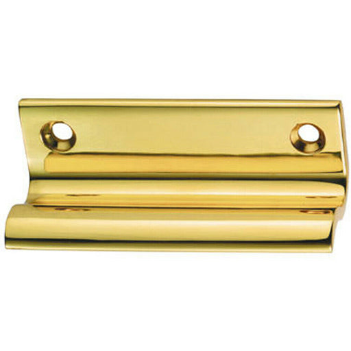 Sash Window Lift Handle 62 x 20mm 47mm Fixing Centres Polished Brass Loops