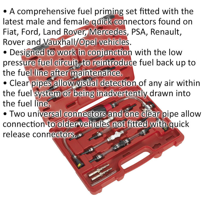 Diesel Fuel Priming Set - Fuel Line Maintenance Tool Kit - 9mm Hose Bore Loops