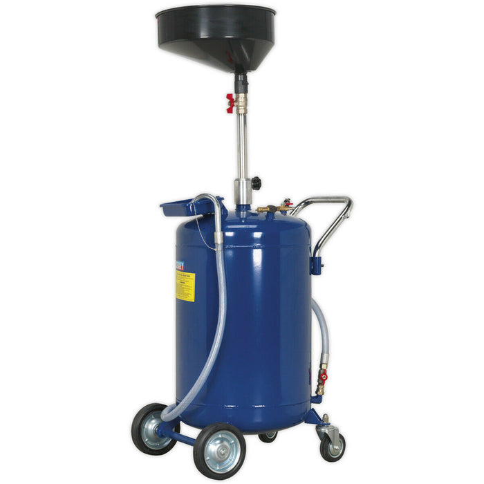 110L Mobile Oil Drainer with Air Discharge - Height Adjustable - Heavy Duty Loops