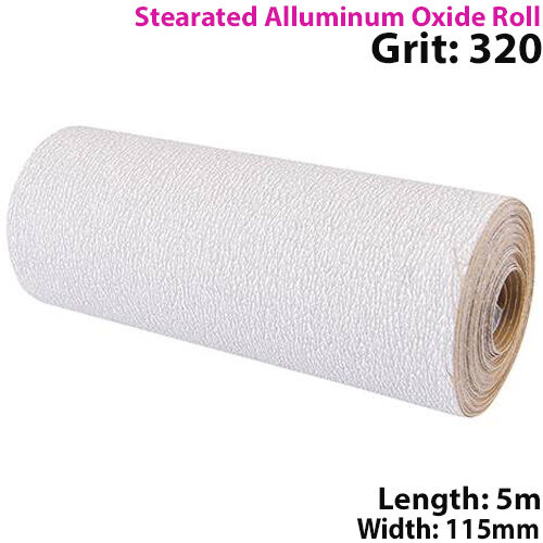 5m Roll 320 Grit Stearated Aluminium Oxide Sandpaper For Decorator Paint Loops