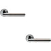 2x PAIR Sectional Round Bar Lever on Round Rose Concealed Fix Dual Chrome Loops